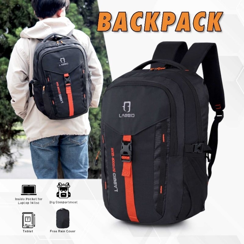 ARGL Tas Ransel Pria Tas Punggung Backpack Sekolah Kerja Kuliah Cowok LABBIO Outdoor Original