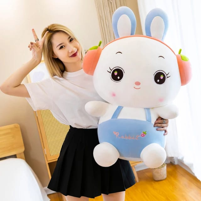 BONEKA KELINCI RABBIT CARROT JUMPSUIT UKURAN 40CM