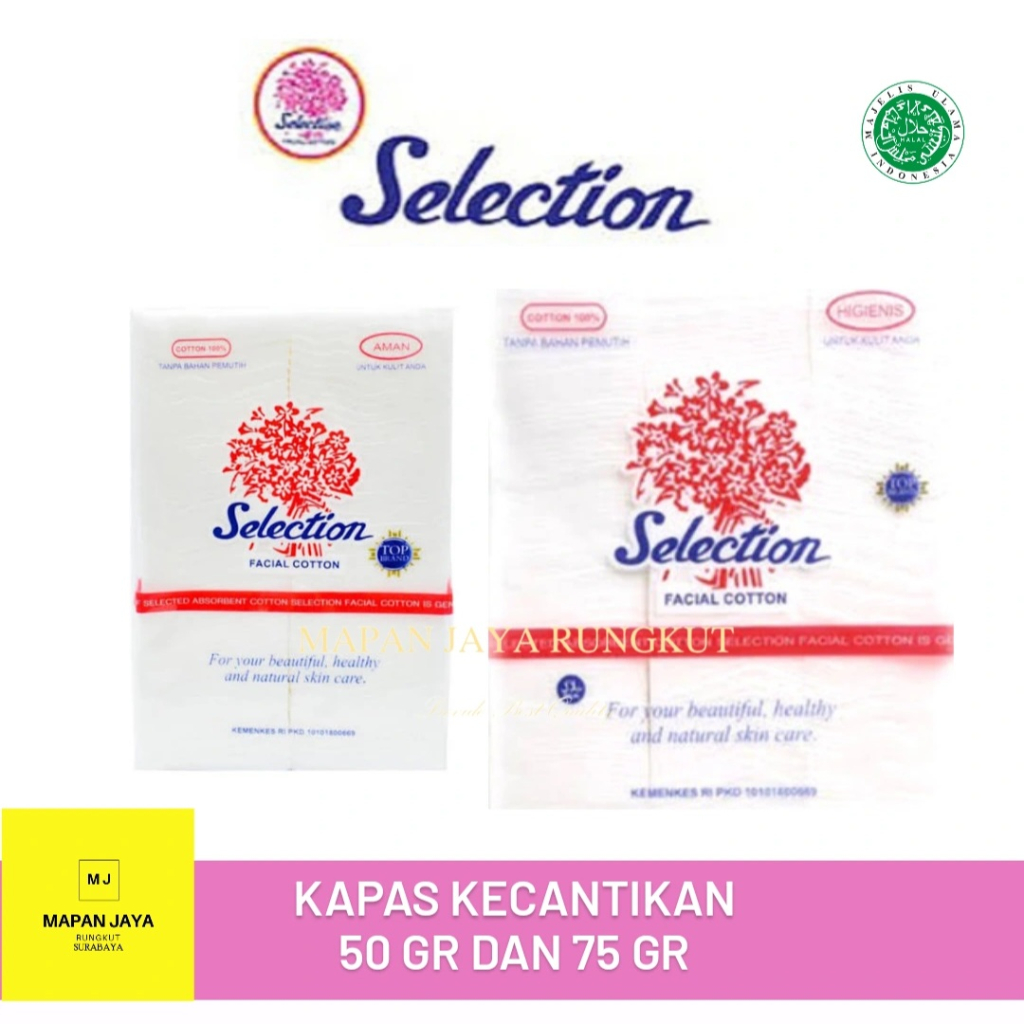 Selection Kapas Kecantikan 50Gr 75Gr | Selection Facial Cotton Kotak