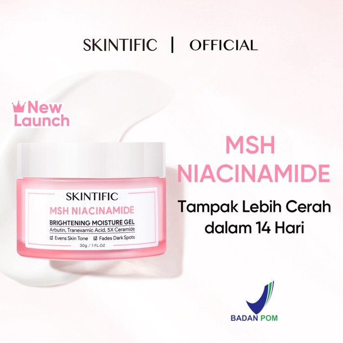 SKINTIFIC MSH Niacinamide Brightening Moisture Gel 30GR | Pelembab mencerahkan wajah kusam