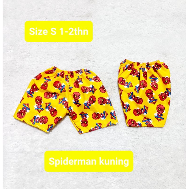 #B Celana pendek anak Size S 1-2thn. celana harian anak cewek cowok. bisa COD. motif karakter. Grosir dan ecer.