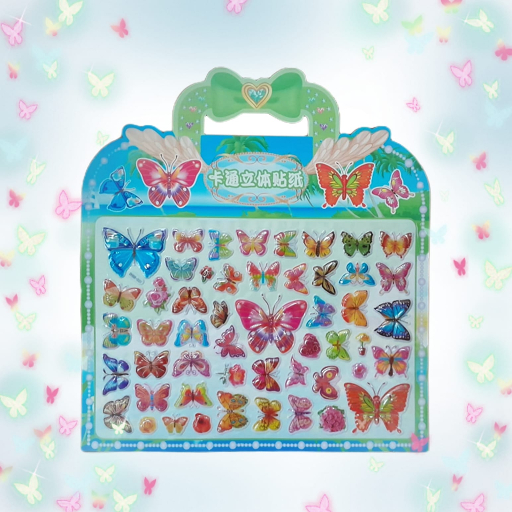 

Tas Sticker Gambar Tempel Stiker Timbul Anak Karakter Hewan Kupu-Kupu Butterfly