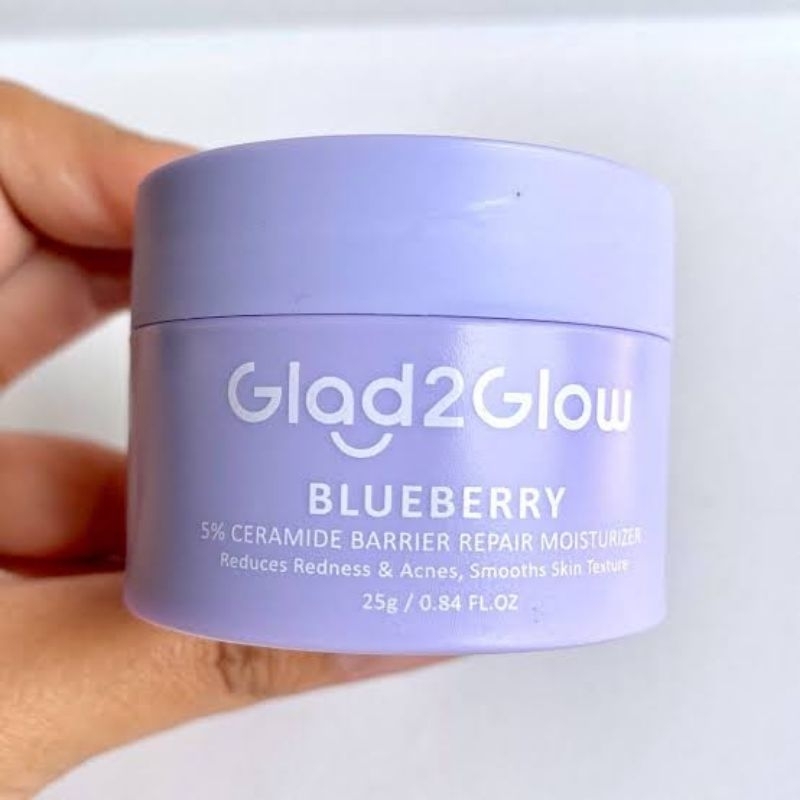 Glad2Glow 5% Blueberry Moisturizer Cream 5x Ceramide Skin Barrier Repair 25g