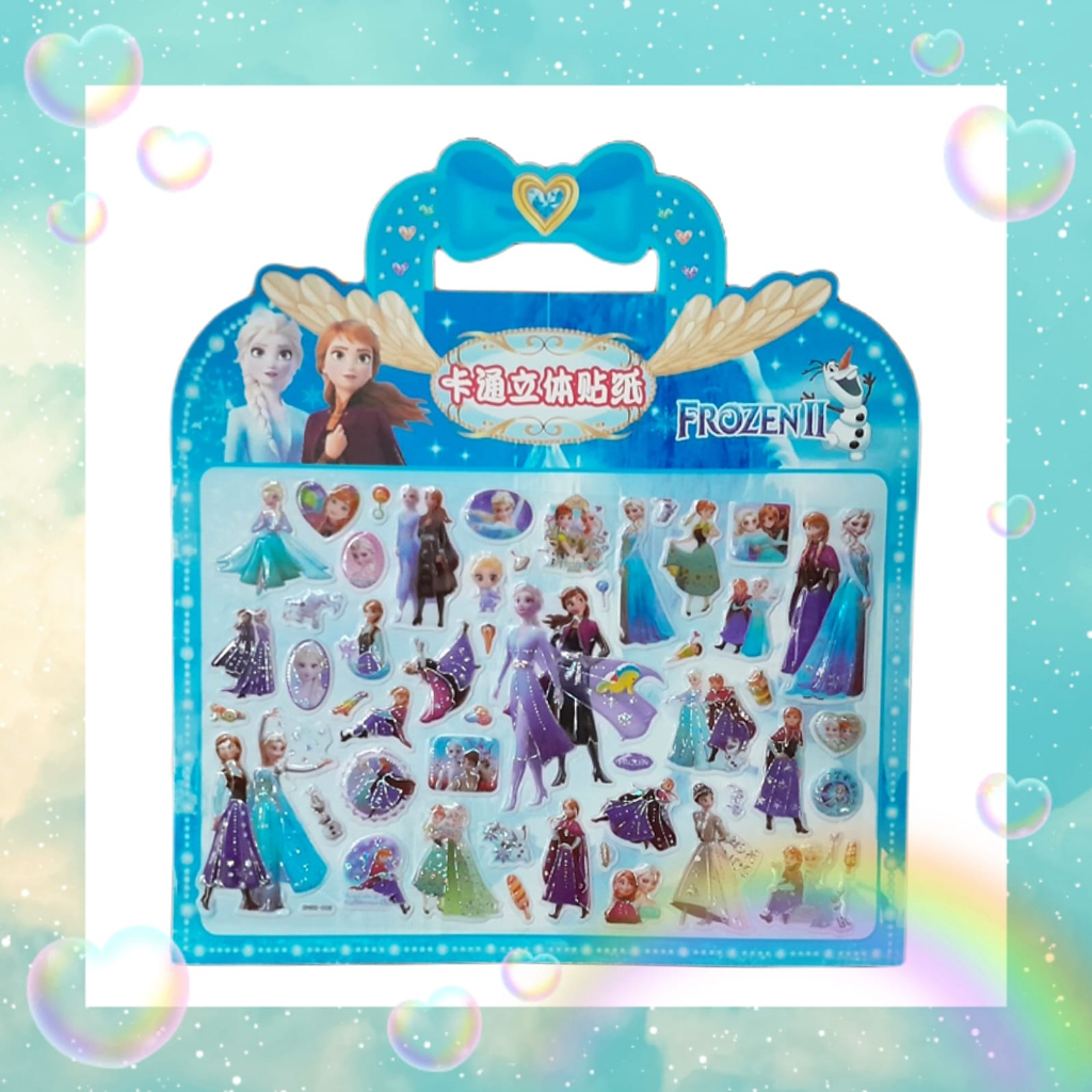 

Gambar Tempel Tas Sticker Stiker Anak Karakter Kartun Disney Princess Anna Elsa Frozen