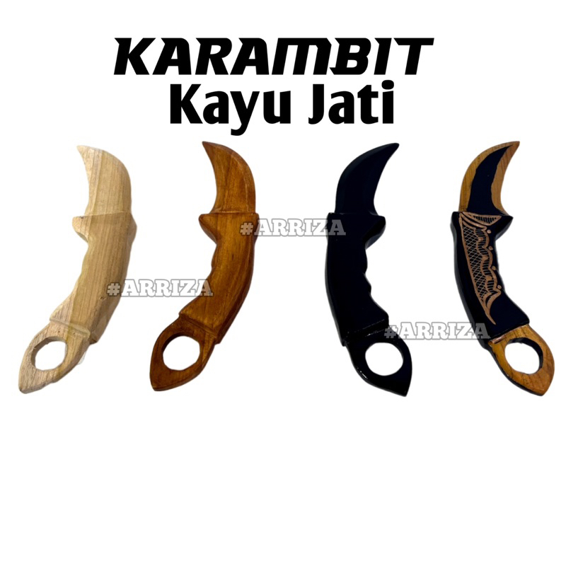 ORIGINAL 100% Dari Kayu Jati Utuh KARAMBIT KAYU JATI / Karambit ipsi - karmbit peraga silat / Karambit Kayu Jati Ukir / Karambit Ukir / karambik ori / kerambit kayu jati / kerambit ori