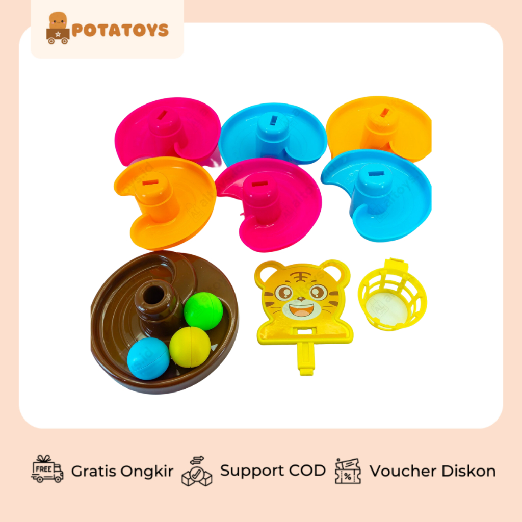 [ Potatoys ] Mainan Slide Ball / Fun track ball / Mainan bola slide / Mainan Bola Gelinding / Rotating Ball