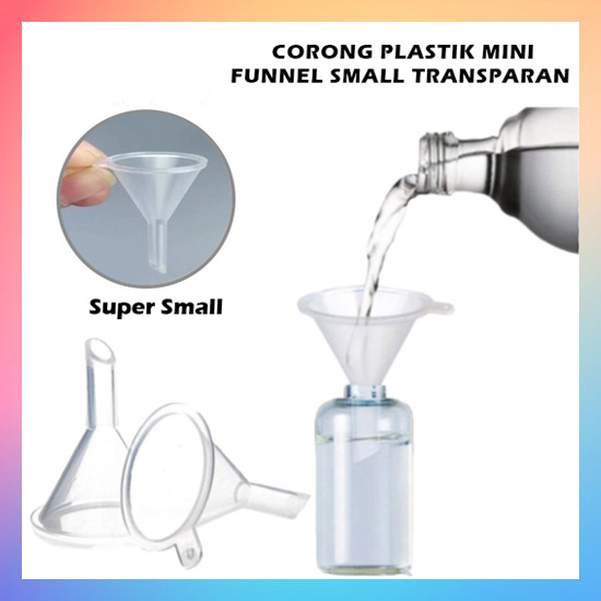 Corong Mini Plastik Transparan / Funnel untuk Essential Oil Botol Parfum Kecil