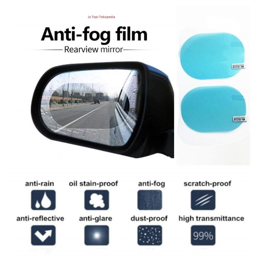 Anti Fog Kaca Film Besar Oval Anti Embun Hujan Pelindung Spion Mobil