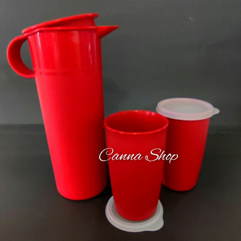 Red Pitcher Set Tupperware