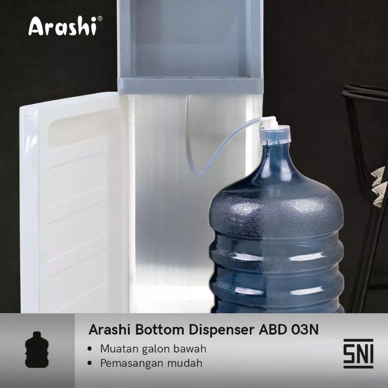 Dispenser Arashi Galon Bawah ABD 03N ( Panas &amp; Normal ) Khusus Cargo