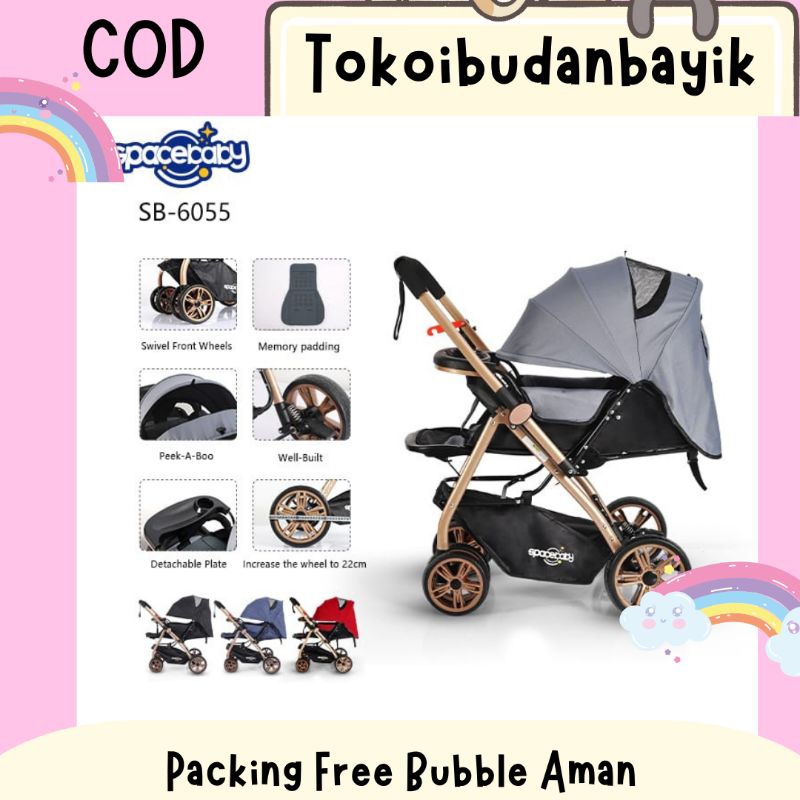 STROLLER SPACE BABY SB 6055 KERETA DORONG BAYI BISA HADAP DEPAN BELAKANG