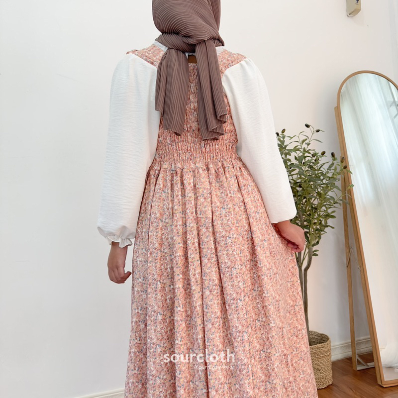 EDORA DRESS - Gamis Motif Bunga Vintage Syar'i