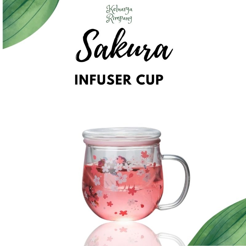 Sakura gelas infuser cup untuk seduhan teh dan rempah rimpang by keluarga rimpang
