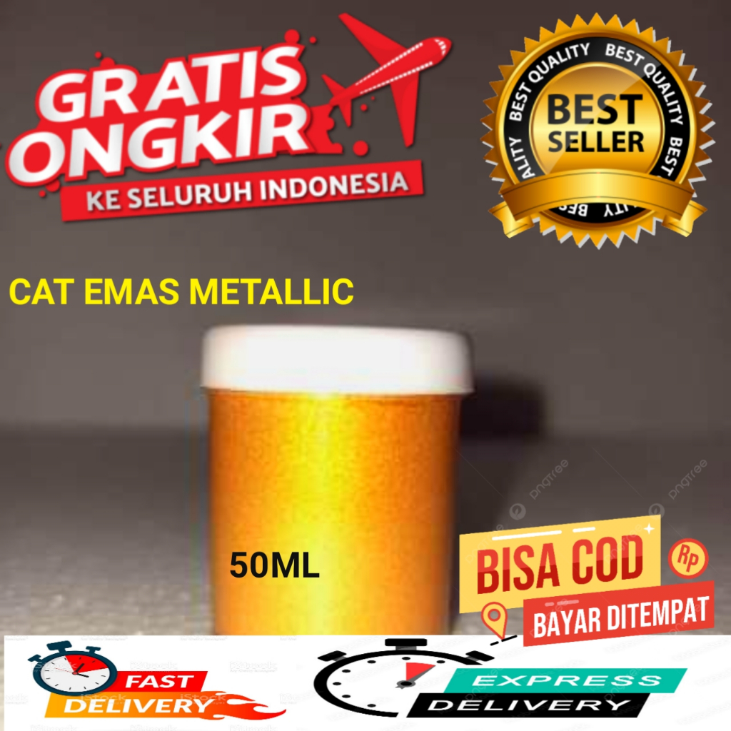 Cat Gold Metalik Warna Emas Waterbased Cat Tembok Akrilik Metalik Glossy