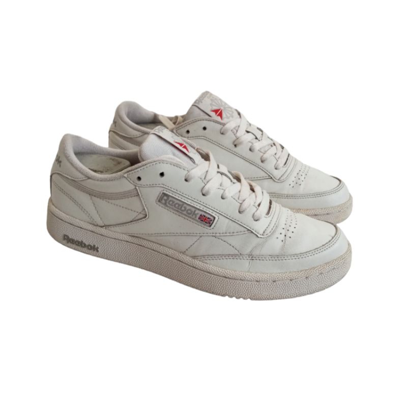 Reebok Club C 85 Classic Original White Leather Shoes Sneakers Casual Rebok C85 Sepatu Kulit Second 