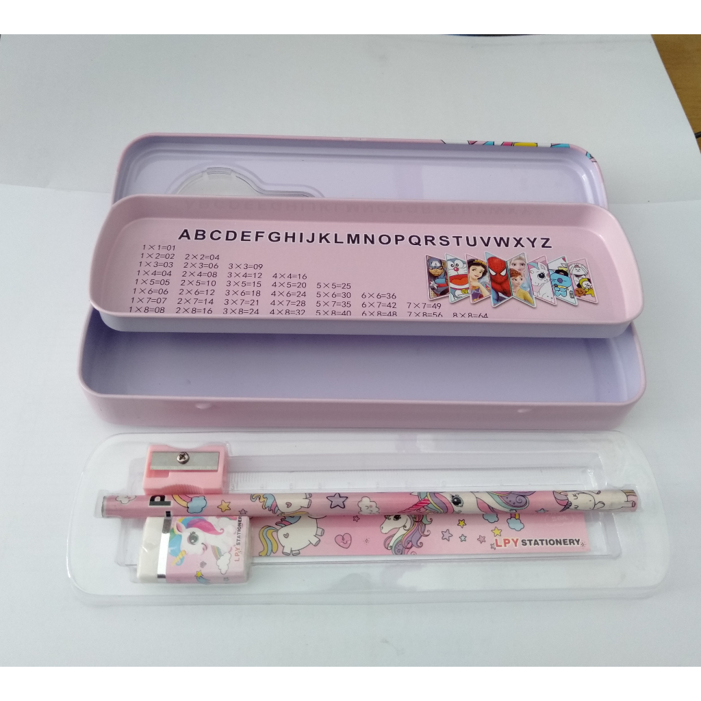

Tempat pensil/ tepak motif unicorn lucu 2 susun