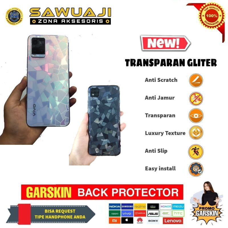 Garskin Skin Transparan Diamond Hydrogel HONOR 8A/HONOR 9X/HONOR 9X PRO/HONOR 9X PREMIUM/HONOR 101/H