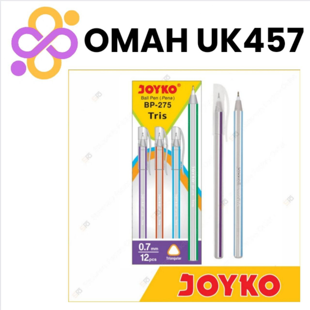 

pen triangular tris joyko BP-275 warna ungu tinta biru 0,7mm