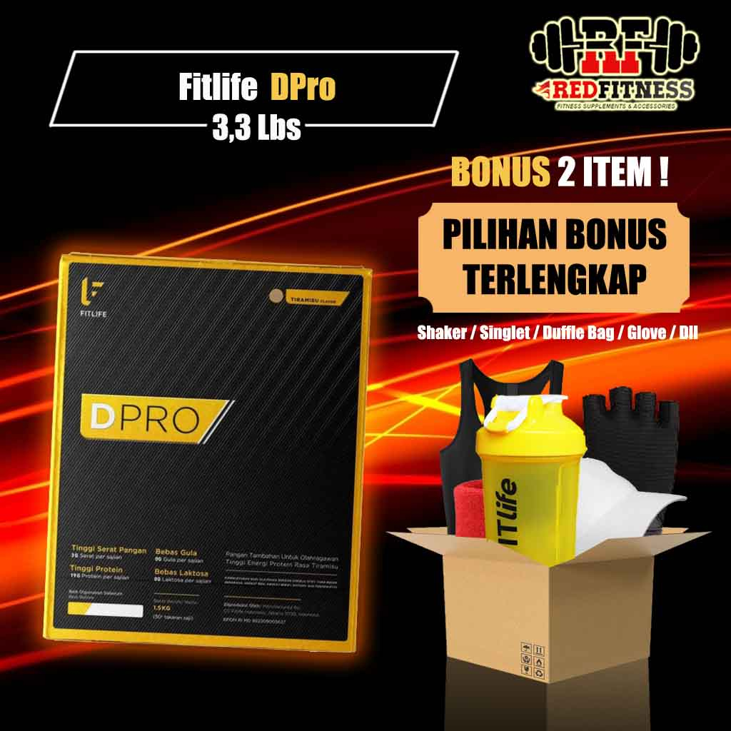 Fitlife D Pro 3.3 lbs 1.5 kg / Fit Life DPro Diet Vegan Protein 3,3 lb 50 Serving Natural Meal