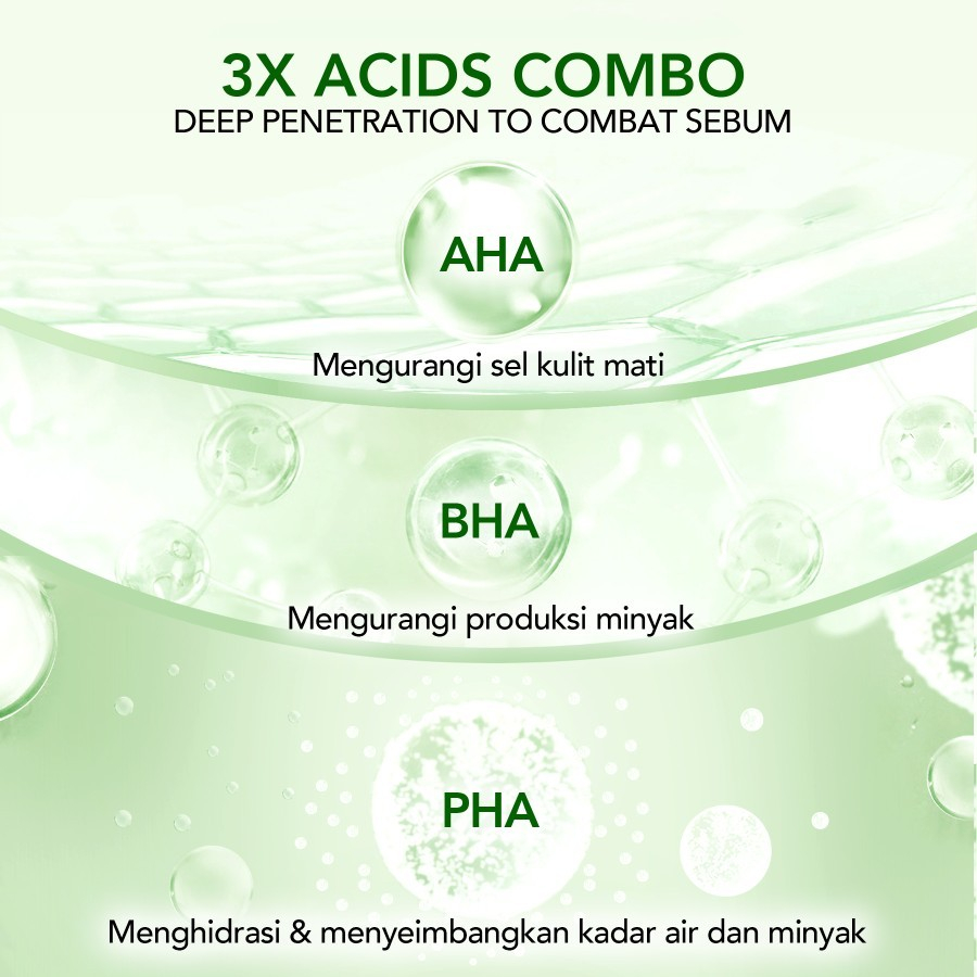 YOU AcnePlus AHA BHA PHA Daily Essence | Toner Kulit Berminyak Jerawat Centella dan Oil Control | Acne Treatment | Exfoliating Toner