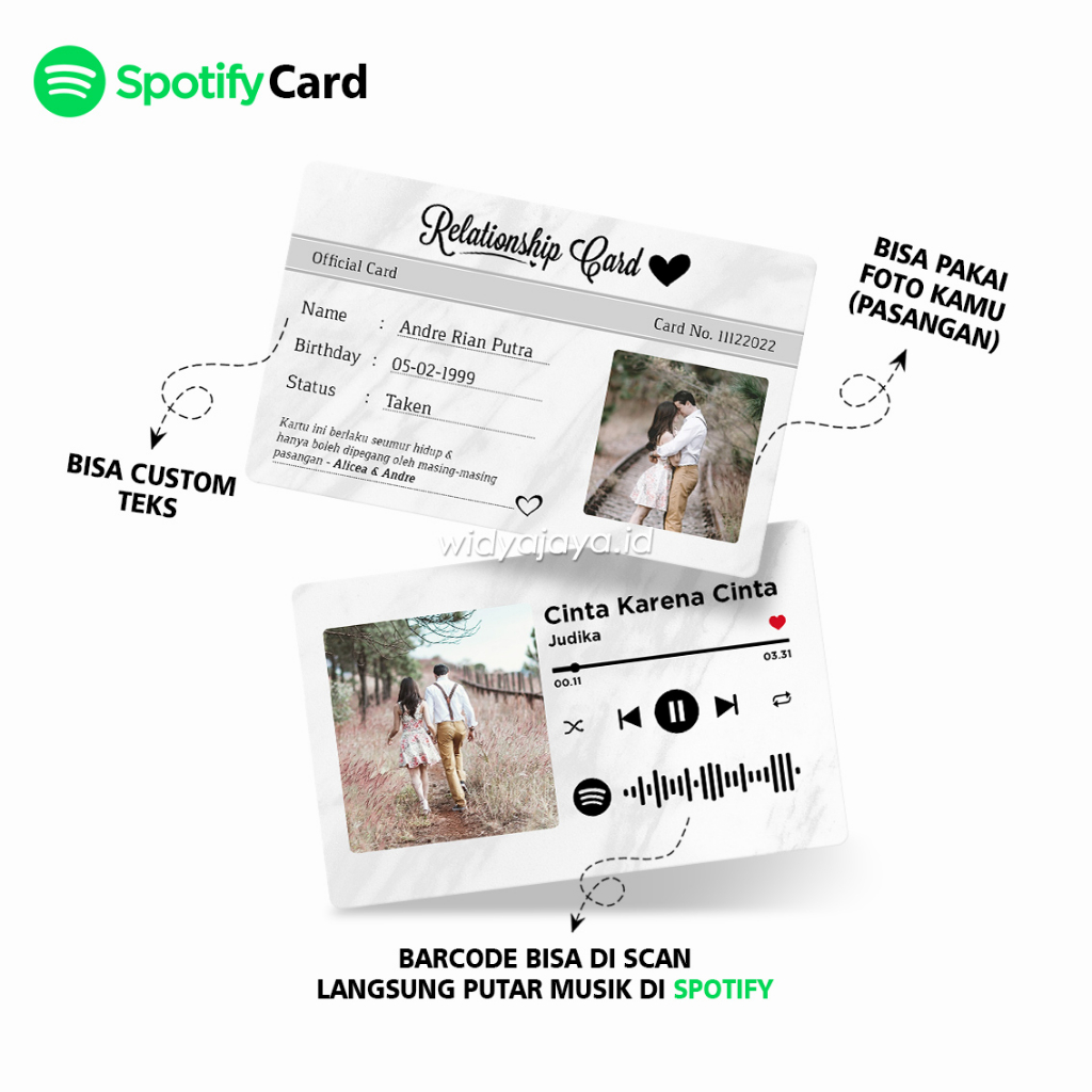 

[NEW] Kartu Tanda Komitmen Spotify Premium | Kartu Tanda Pacar | Kartu Tanda Hak Milik | Gift Card Custom | Kartu Pasangan