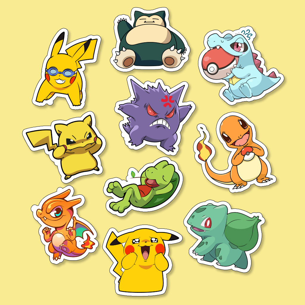 

Stiker Bahan Vinil Anti Air Anime Pokemon Series ( 10pcs ) untuk laptop case handphone dan lainnya