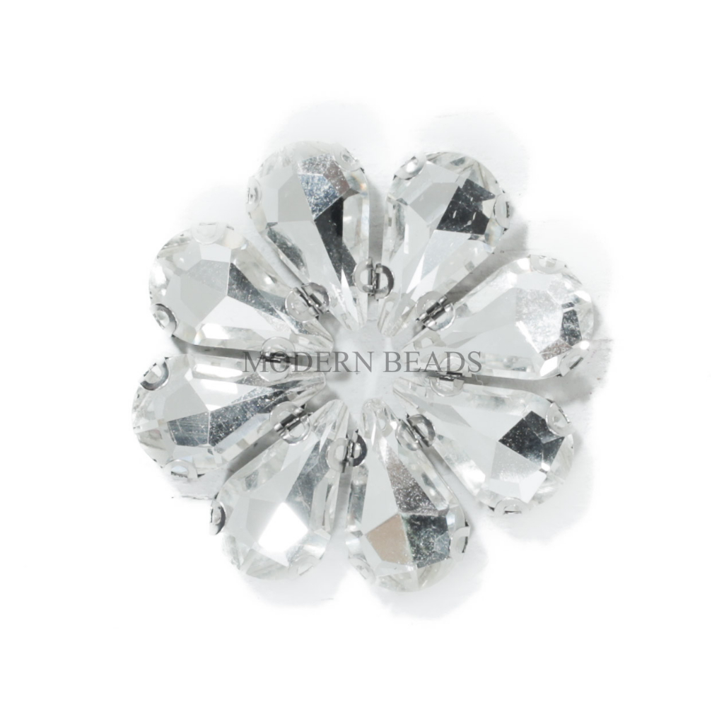 [1/2 LUSIN] Diamond Cangkang / Permata Cangkang Tetes 8x13mm Putih Kristal / Bening Grade A Kaca 6 pcs (1/2 lusin)