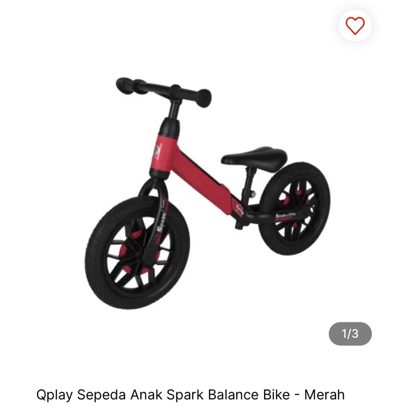 Qplay Sepeda Anak Spark Balance Bike - Merah