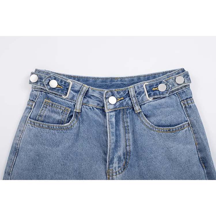 Celana Jeans Wanita Tombol Fashion Highwaist Korea Style