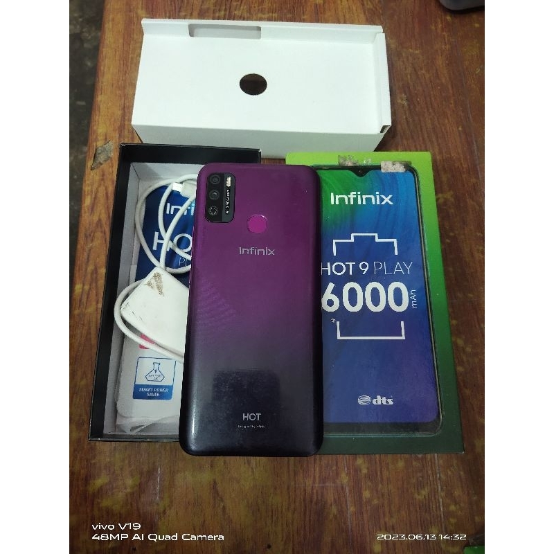 (SECOND) HP Infinix Hot 9 play ram 4/64 Fullset Segel