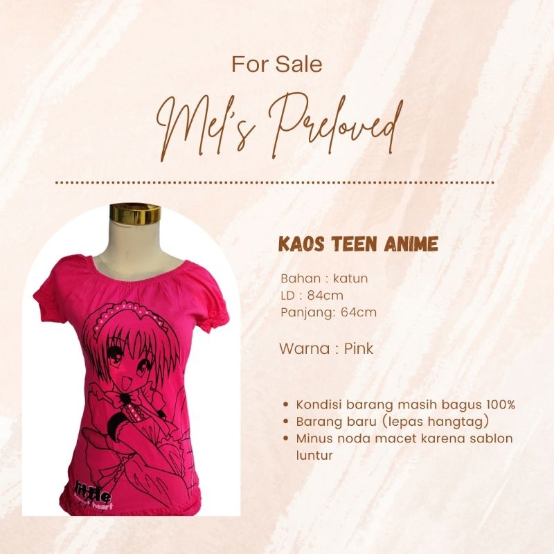 (PRELOVED) KAOS TEEN ANIME PRELOVED KAOS NEW ANIME KAOS REMAJA
