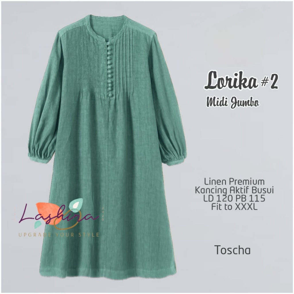 lorika midi jumbo dress dres pakaian baju gamis longdress syari katun adem polos ld 140 xxxxl bigsiz