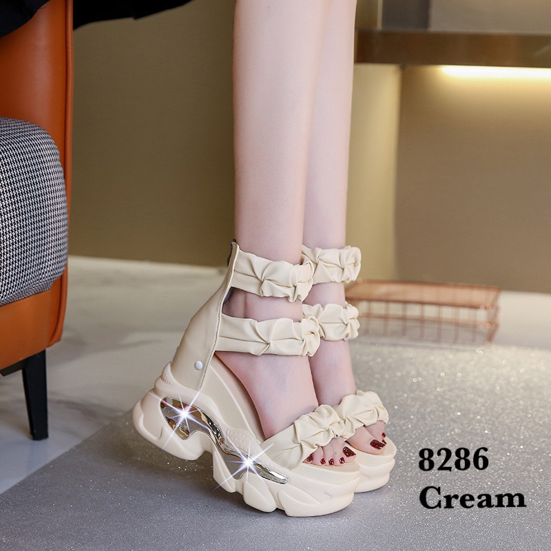 SANDAL WEDGES WANITA   FASHION KOREA 8286