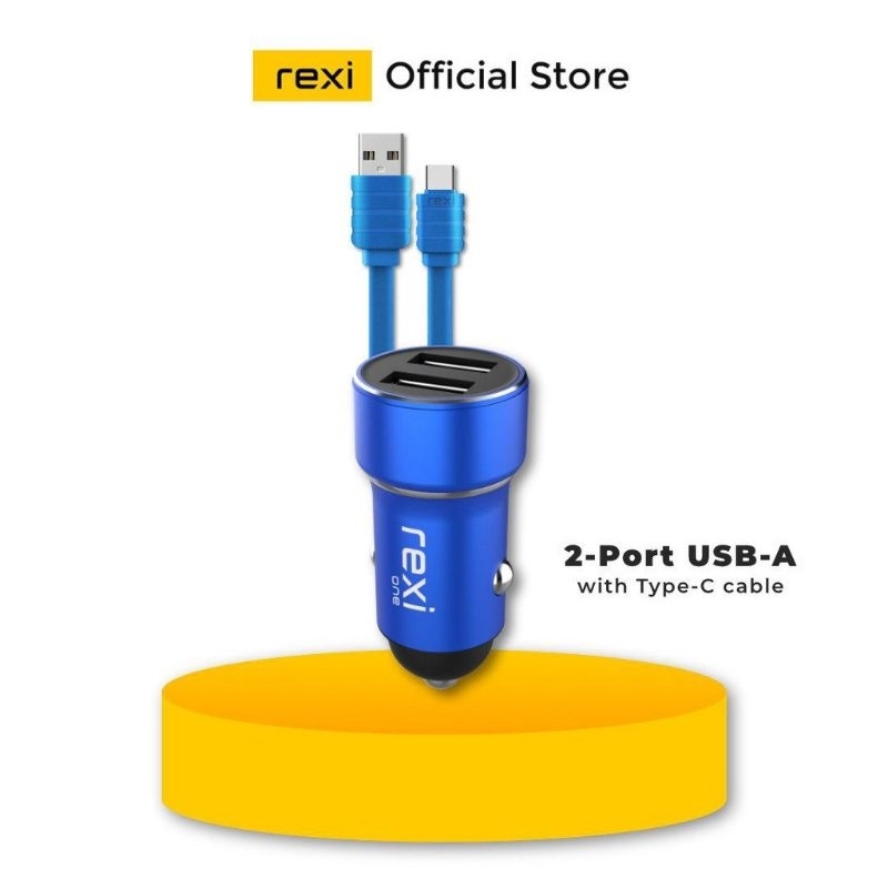 Rexi GK34 Charger Mobil 2.4A dengan Kabel Micro USB / Type-C