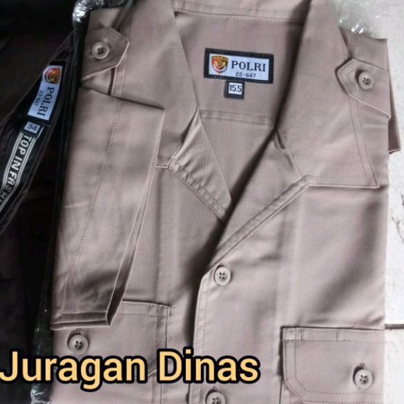 Atasan Baju PDH Coklat Jatah POLRI / Baju PDH Satpam Terbaru