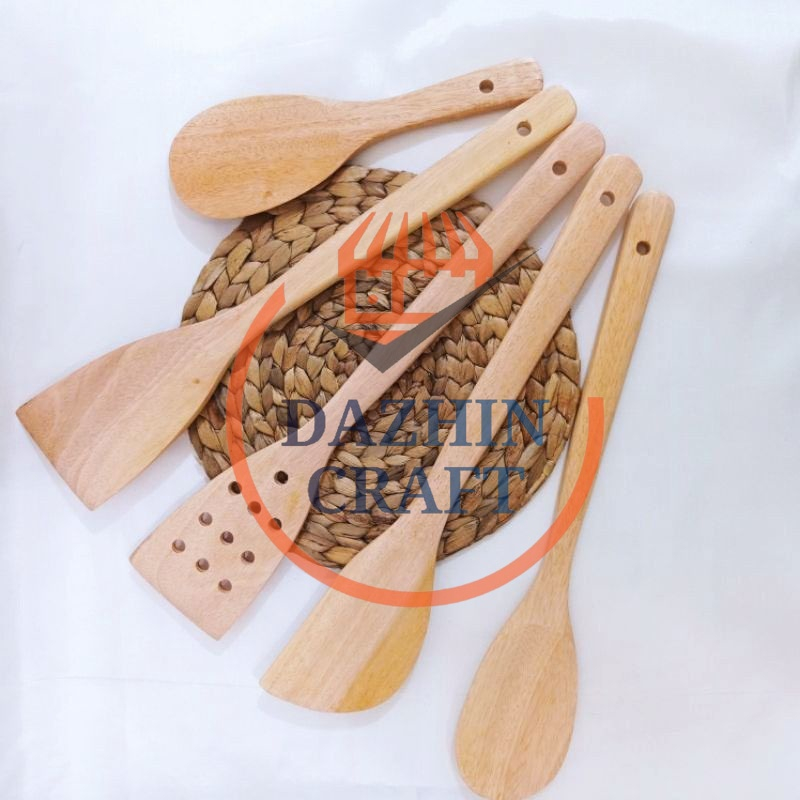 Sutil Set Kayu Mahoni Isi 5 / Spatula / Sodet / Erus &amp; Entong