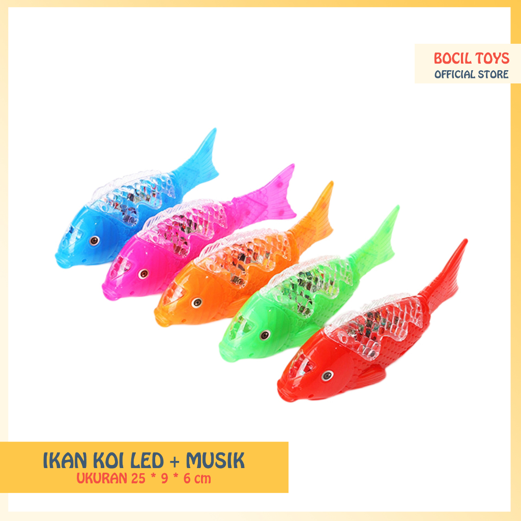 Mainan anak Ikan Koi LED plus musik dan ekor bergoyang harga murah viral dan bisa COD untuk anak cow