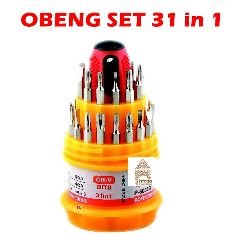 Obeng Set 31 in 1 | Obeng Mini Alat Pengunci Serbaguna Pertukangan