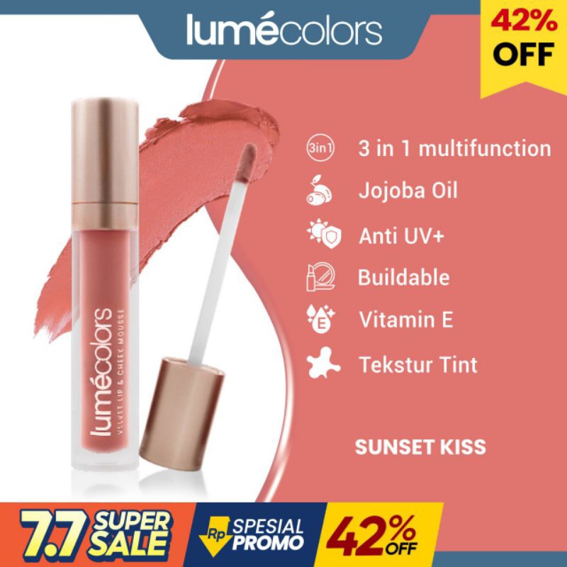 Lumecolors Lip &amp; Cheek Mousse Lipmousse Lipstik 3in1 Bisa untuk eyeshadow &amp; blush on