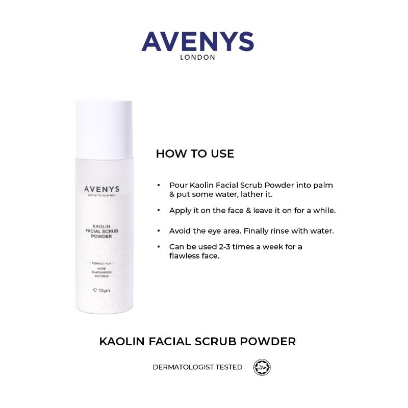 Sabun Cuci Muka Kaolin Scrub Powder