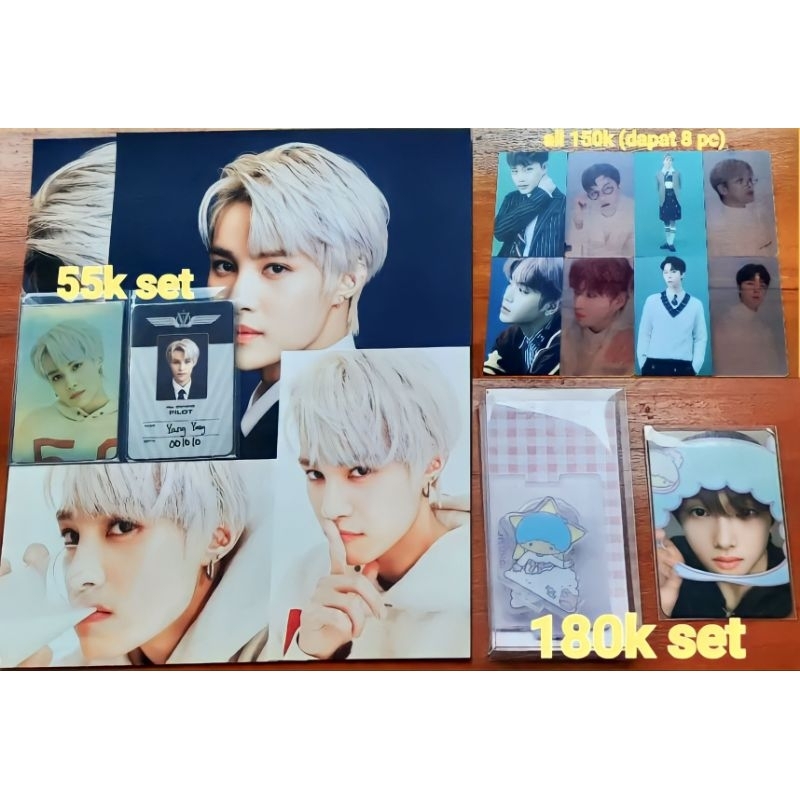 merchandise sg22 season greetings 2022 yangyang set jisung acrylic sanrio + photocard set bene benef