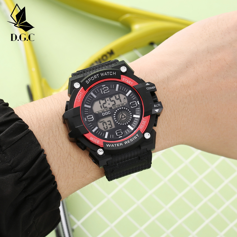Jam Tangan Pria Wanita Digital Rubber Sport Bulat Led Couple Anak Remaja Dan M193