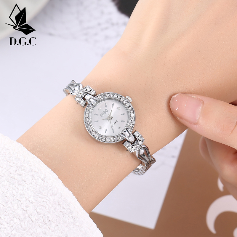 Jam Tangan Wanita Stainless Steel Analog Quartz Elegan Fashion Import Cewek Gelang W264