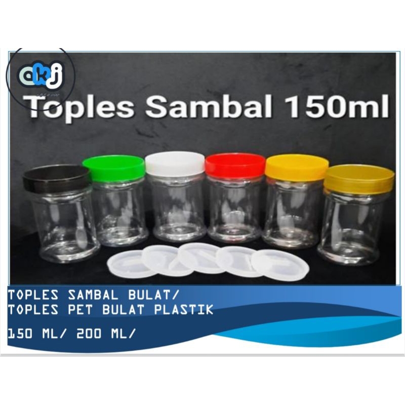 toples sambal 150 ml 200 BULAT toples sambal 200 ml toples PET BULAT plastik 200 ml