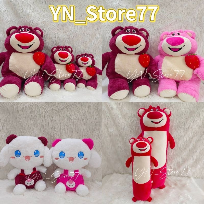 New Viral Tiktok Bear Lotso Stawberry Super Jumbo Besar Cinnamoroll Lotso Guling Miniso Plush Toy