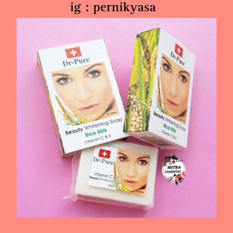 Sabun Dr Pure Beauty Soap Ori Bpom | Sabun Wajah BPOM Dr Pure | Sabun rice milk Dr pure