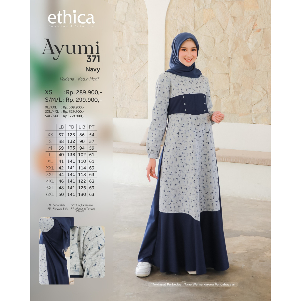 GAMIS TERBARU ETHICA AYUMI 371 NAVY