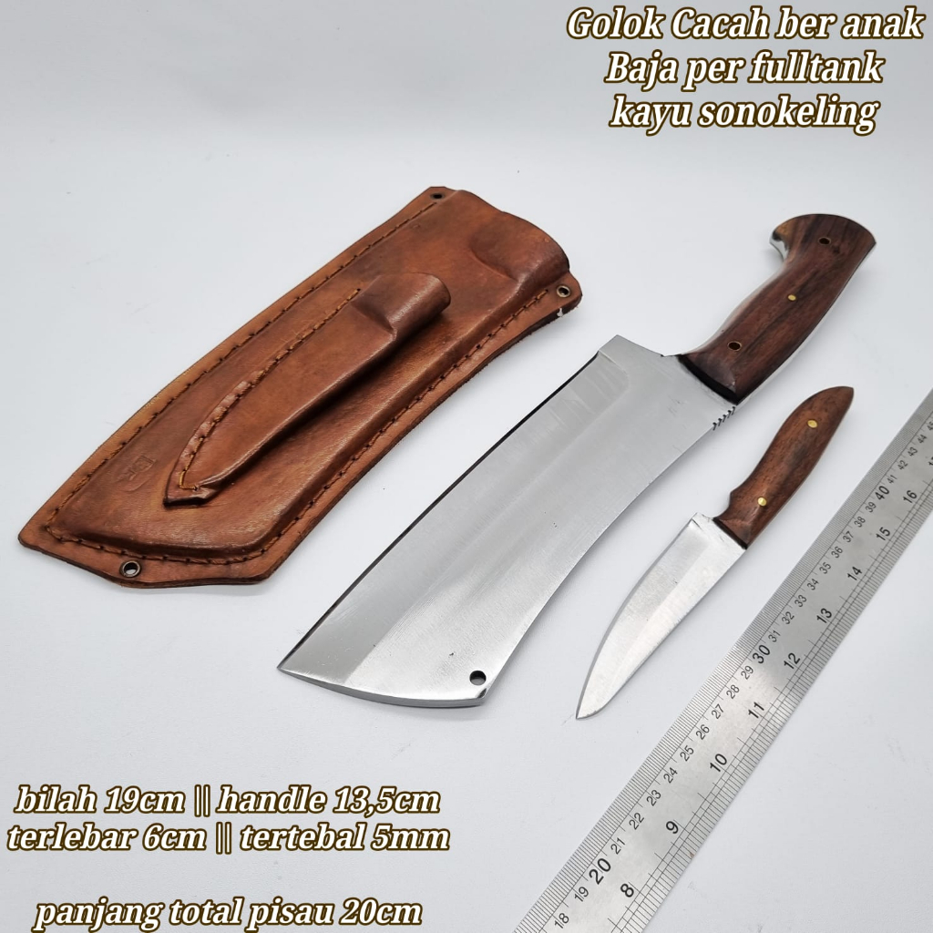 golok cacah daging pisau cacah daging satu set