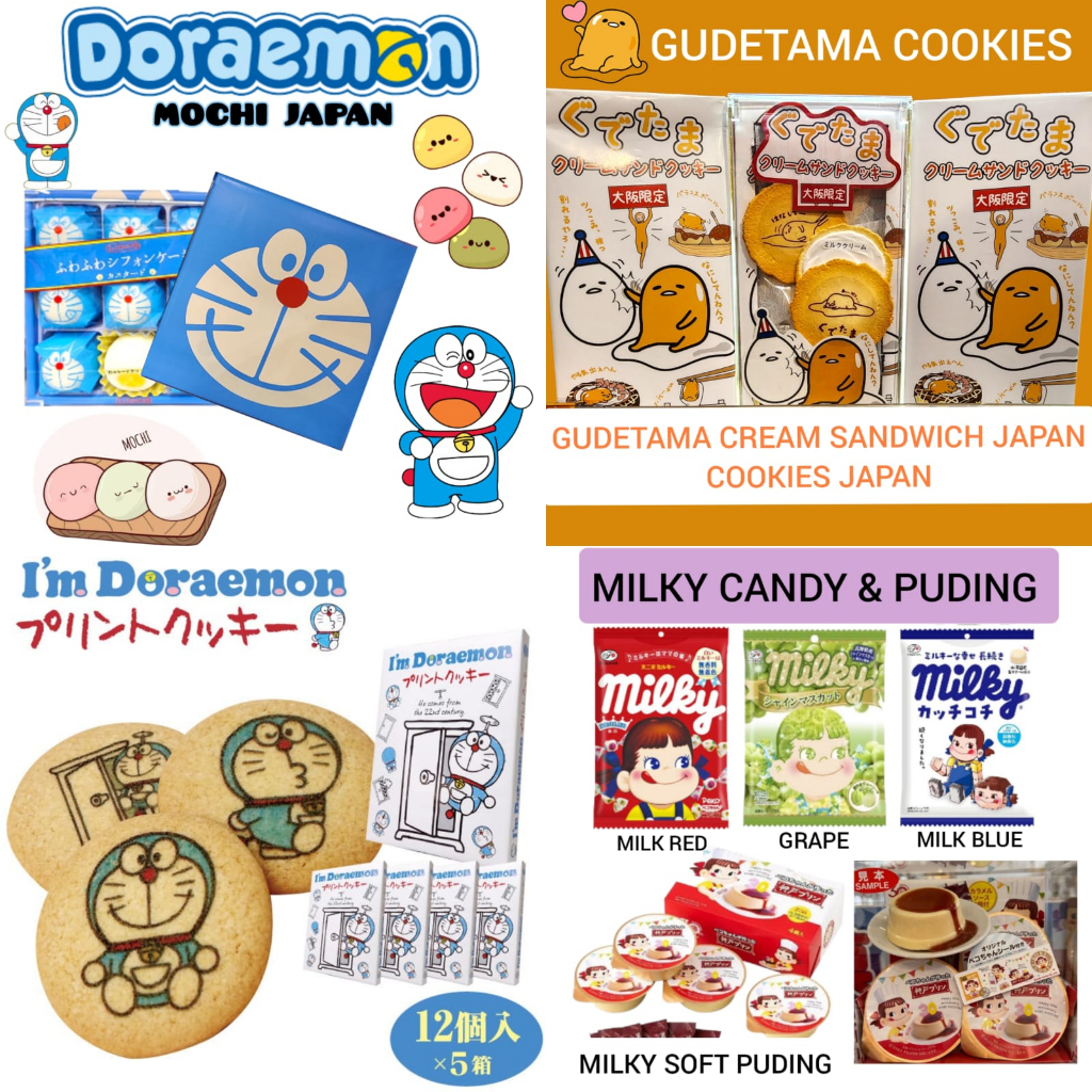 

Mochi Cookies Puding Jepang Permen Jepang Snack Import Gudetama Doraemon Milky Pudding