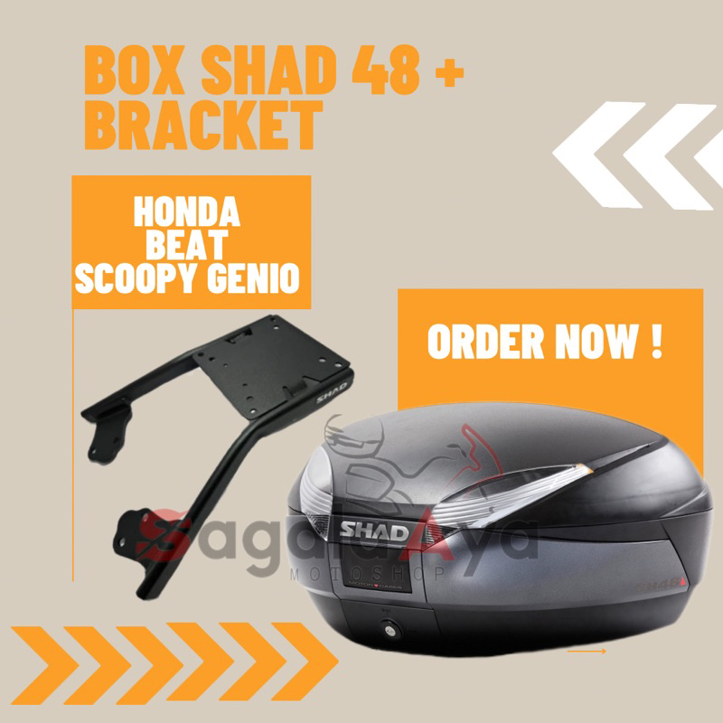 Promo Paket Box SHAD 48  SH 48dan Bracket SHAD HONDA BEAT SCOOPY